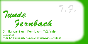 tunde fernbach business card